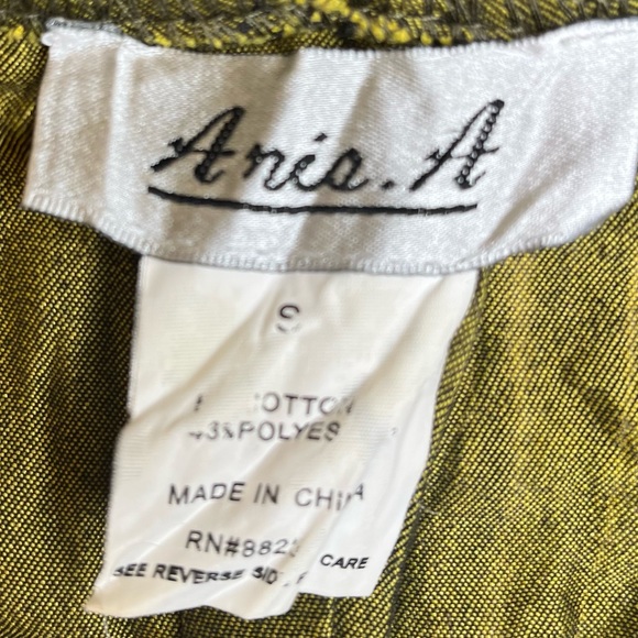 Ania A vintage open front asymmetrical cardigan, S green brown, earthy, - Picture 11 of 12